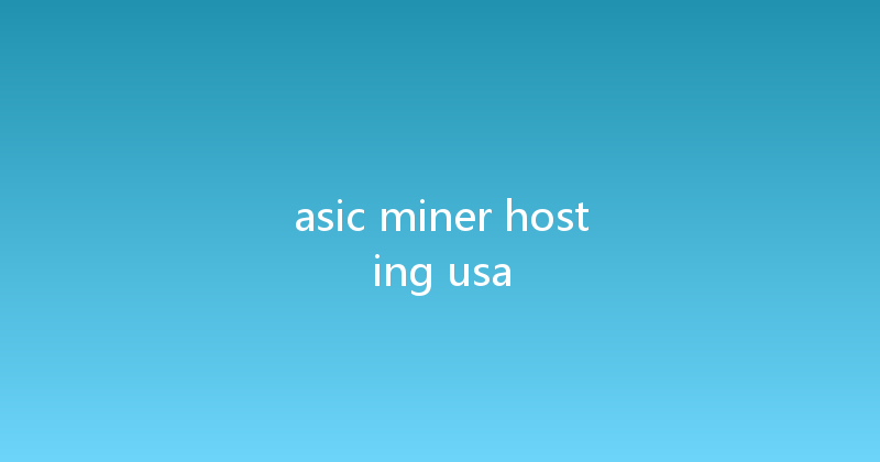 asic miner hosting usa 