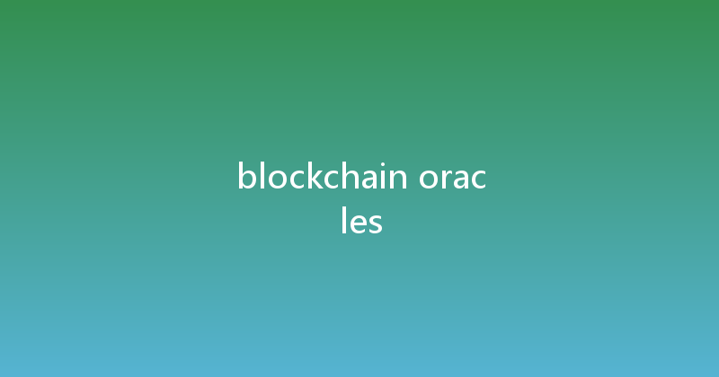 blockchain oracles 