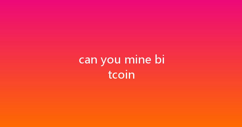 can you mine bitcoin 