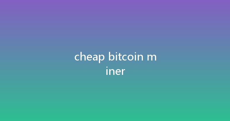 cheap bitcoin miner 