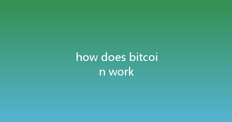 how does bitcoin work 