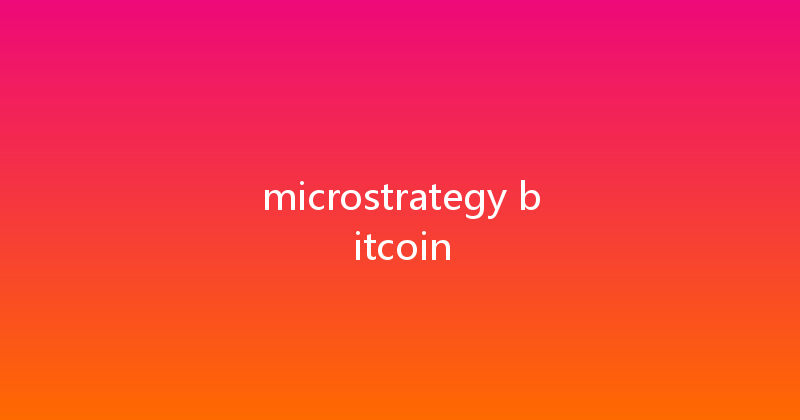 microstrategy bitcoin 