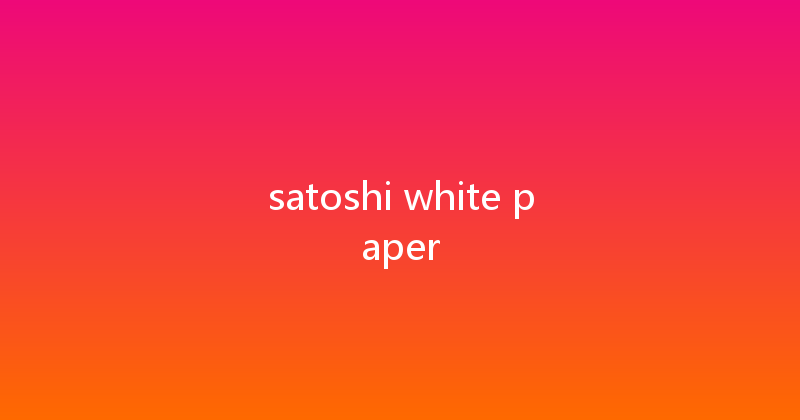 satoshi white paper 